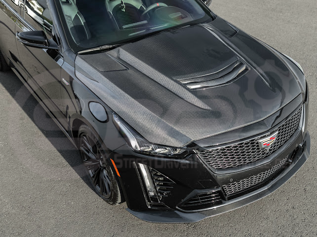 2022-PRESENT CADILLAC CT5-V BLACKWING SEDAN | FACTORY STYLE CARBON FIBER FRONT LIP SPLITTER GROUND EFFECTS